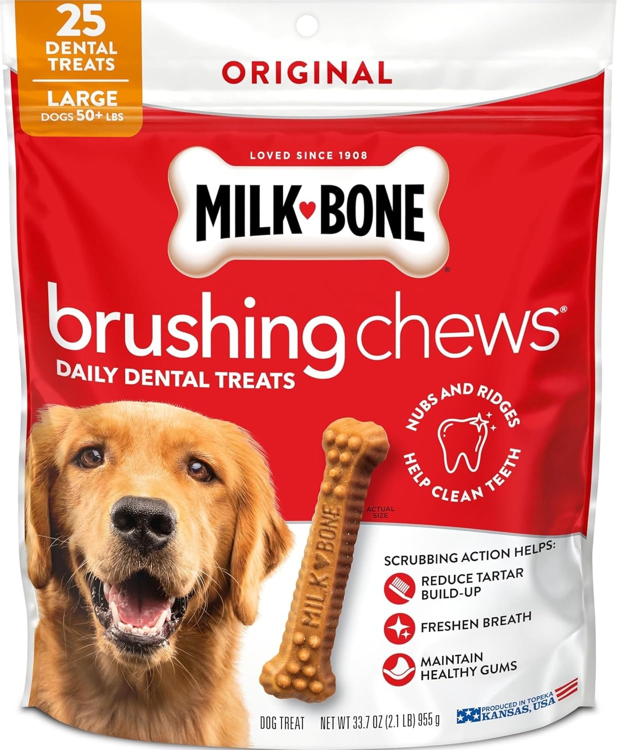 Milk-Bone Brushing Chews Large Daily Dental Dog Treats